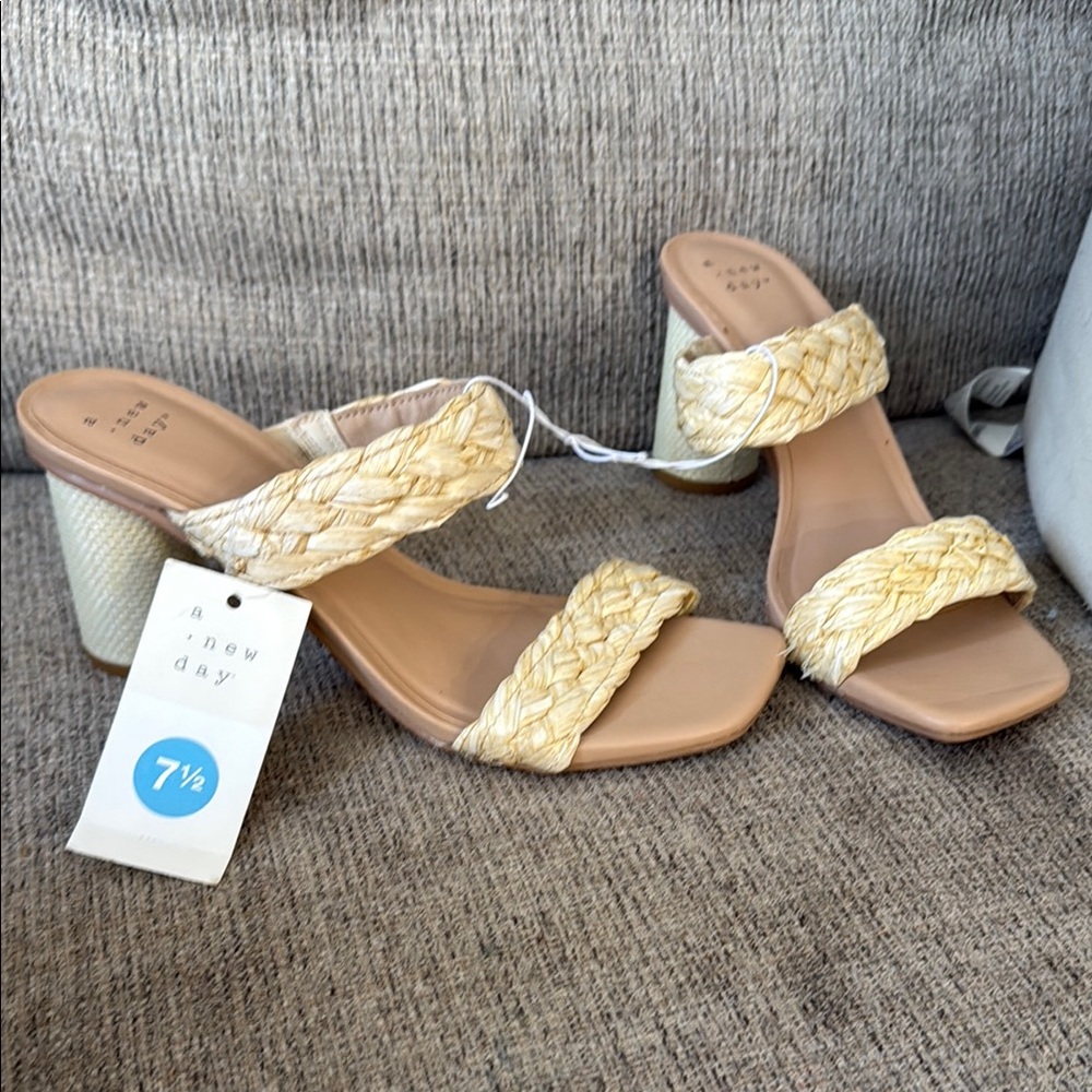 A New Day Tan Heeled Shoes with Elegant Design